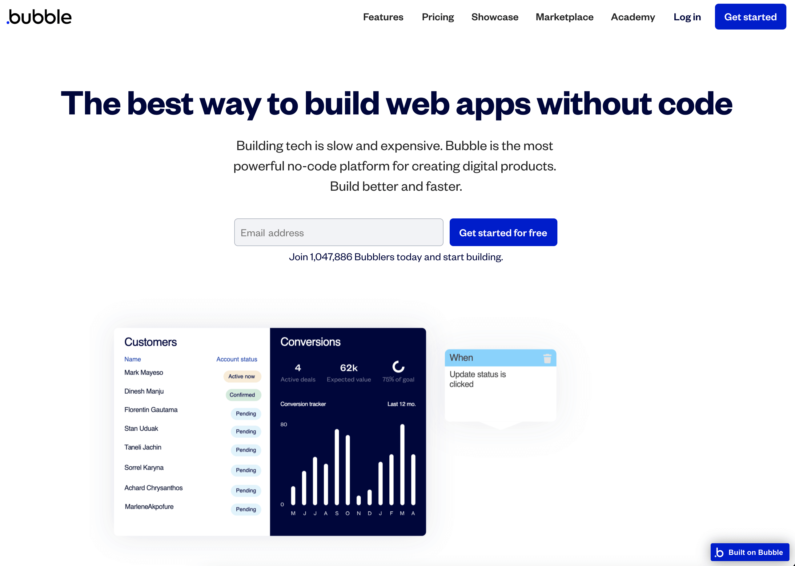develop apps with bubble.io